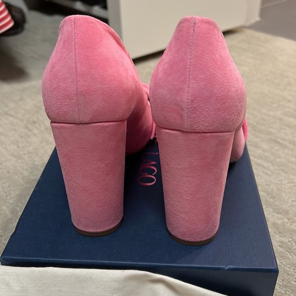 Silvia Lago Alicia 100 pink suede bow pumps Size 38 - Picture 3 of 4